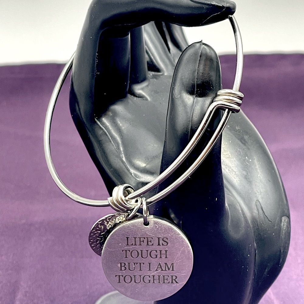 “Life Is Tough But I Am Tougher” 316L Stainless Steel Minimalist Charm Bracelet